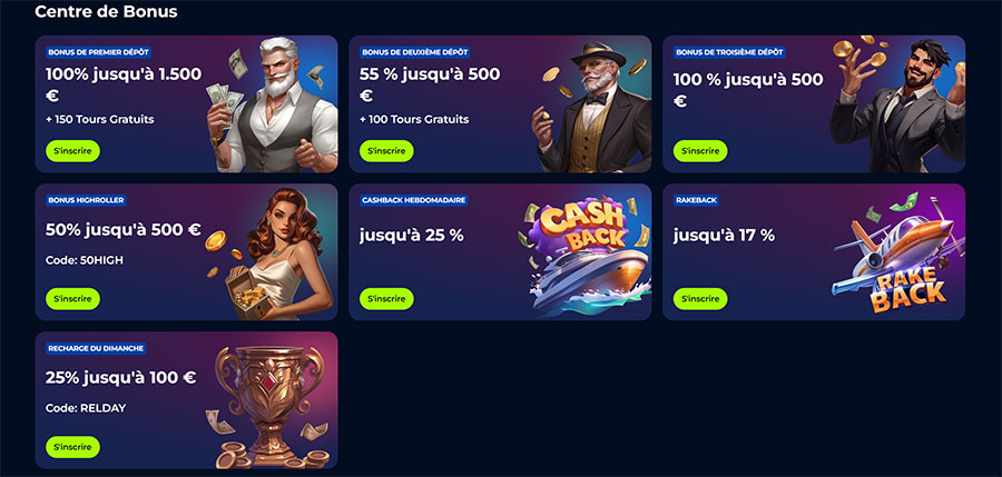 BillionaireSpin Casino bonus disponibles